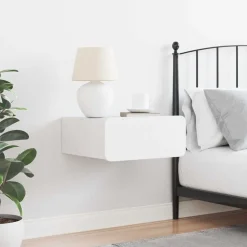 vidaXL Mesita de Noche 39 x 34 x 16,5 cm Madera maciza de pino White Best