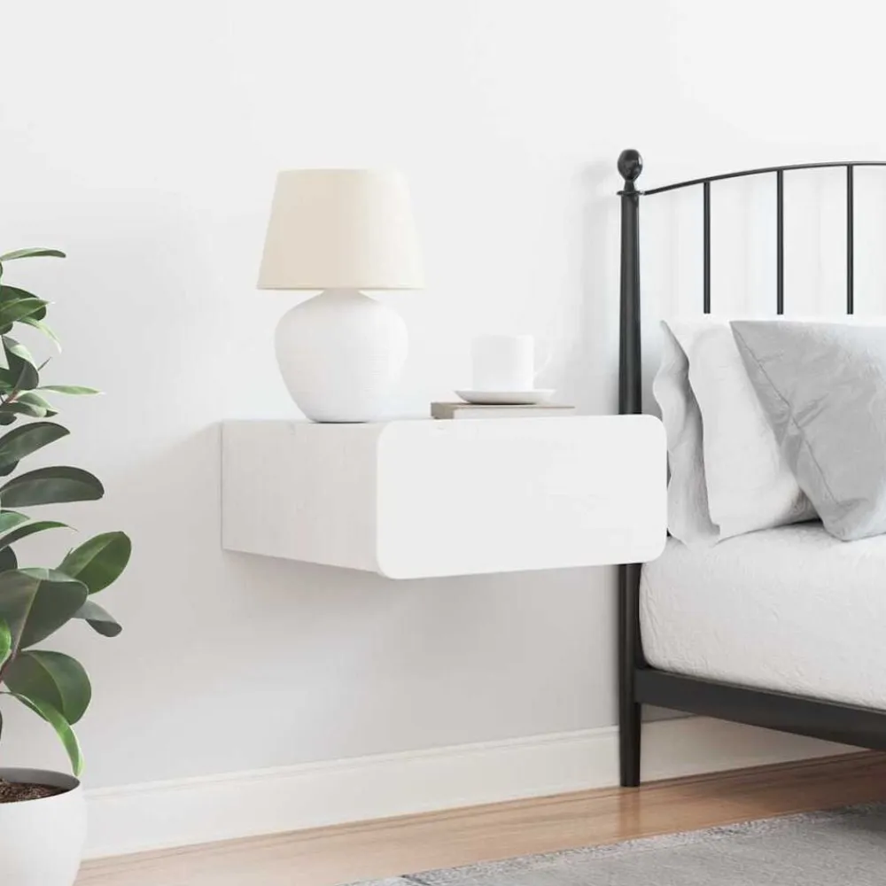 vidaXL Mesita de Noche 39 x 34 x 16,5 cm Madera maciza de pino White Best