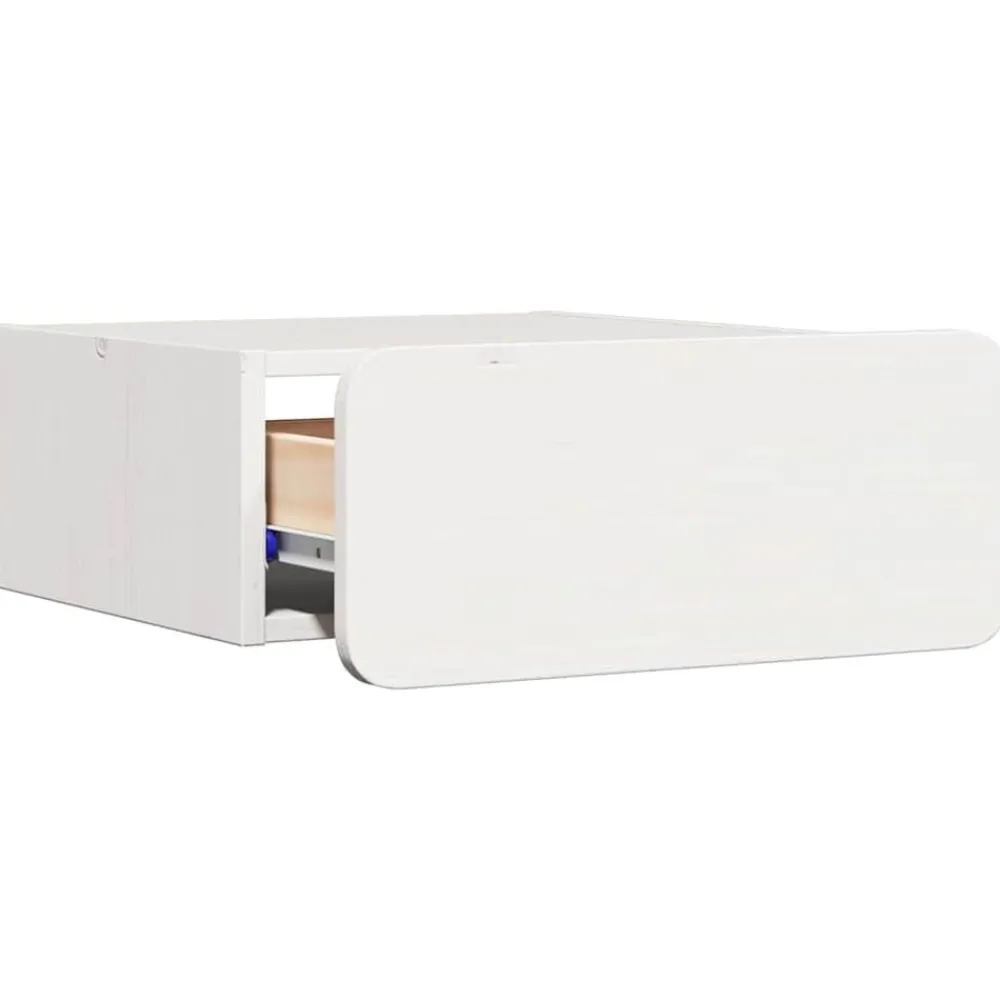 vidaXL Mesita de Noche 39 x 34 x 16,5 cm Madera maciza de pino White Best