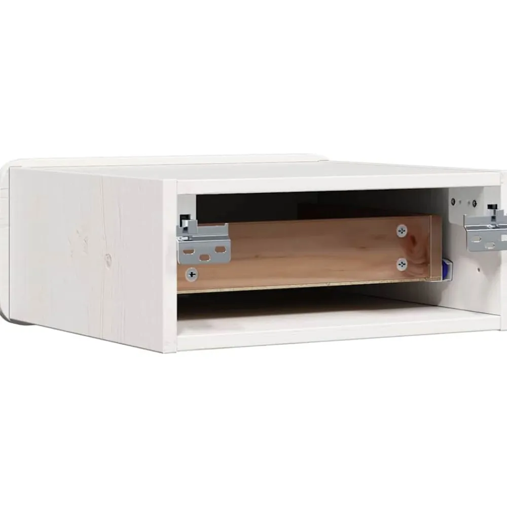 vidaXL Mesita de Noche 39 x 34 x 16,5 cm Madera maciza de pino White Best