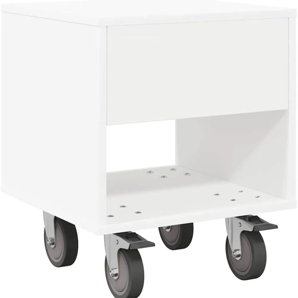 vidaXL Mesita de Noche 40,5 x 40 x 48 cm Madera de ingeniería White Online