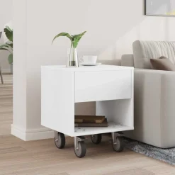 vidaXL Mesita de Noche 40,5 x 40 x 48 cm Madera de ingeniería White Online
