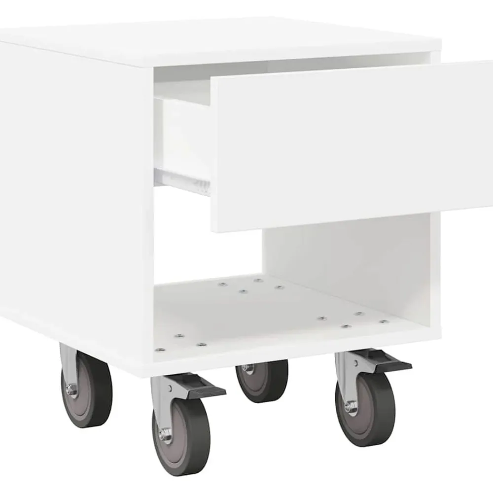 vidaXL Mesita de Noche 40,5 x 40 x 48 cm Madera de ingeniería White Online