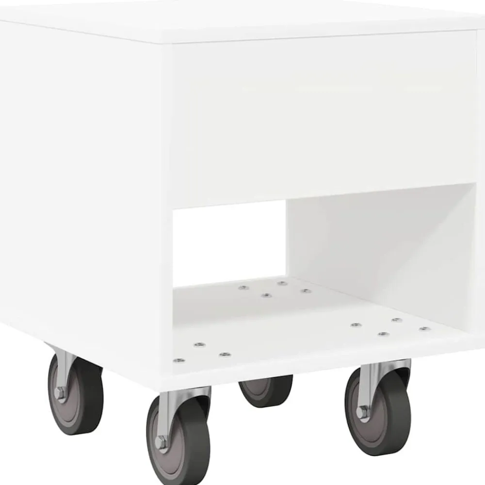 vidaXL Mesita de Noche 40,5 x 40 x 48 cm Madera de ingeniería White Online