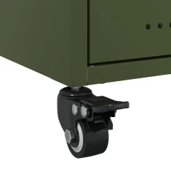 vidaXL Mesas-Mesita de noche acero oliva 36x39x43,5 cm