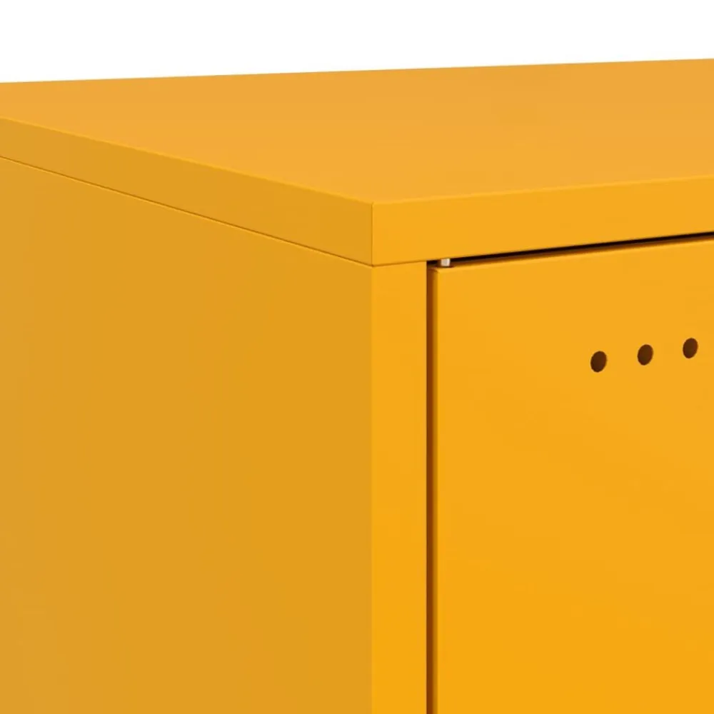 vidaXL Mesas-Mesita de noche acero mostaza 36x39x43,5 cm