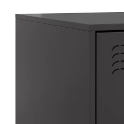 vidaXL Mesita de noche acero negra 34,5x39x62 cm Negro Discount