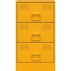 vidaXL Mesita de noche acero 34,5x39x62 cm Amarillo mostaza Sale
