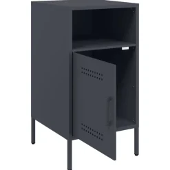 vidaXL Mesita de noche acero gris 36x39x68 cm Antracita Discount