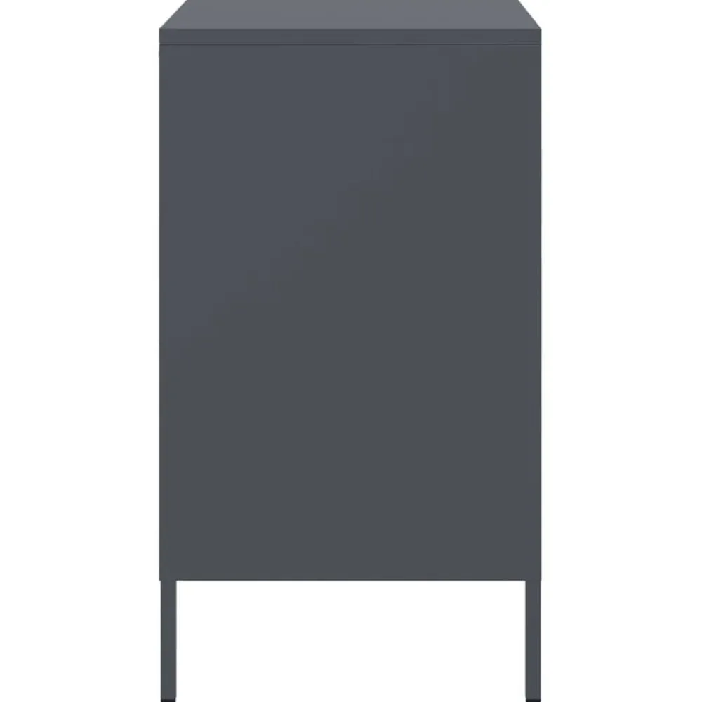 vidaXL Mesita de noche acero gris 36x39x68 cm Antracita Discount