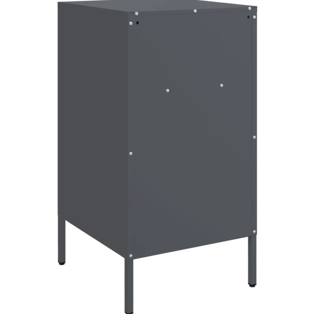vidaXL Mesita de noche acero gris 36x39x68 cm Antracita Discount