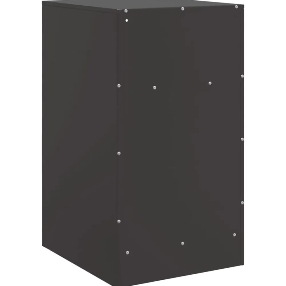 vidaXL Mesas-Mesita de noche acero negra 34,5x39x62 cm