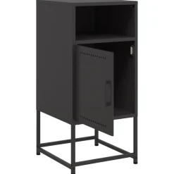 vidaXL Mesita de noche acero negra 36x39x78 cm Negro Sale
