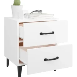 vidaXL Mesita de noche blanca 40x35x47,5 cm Blanco Clearance