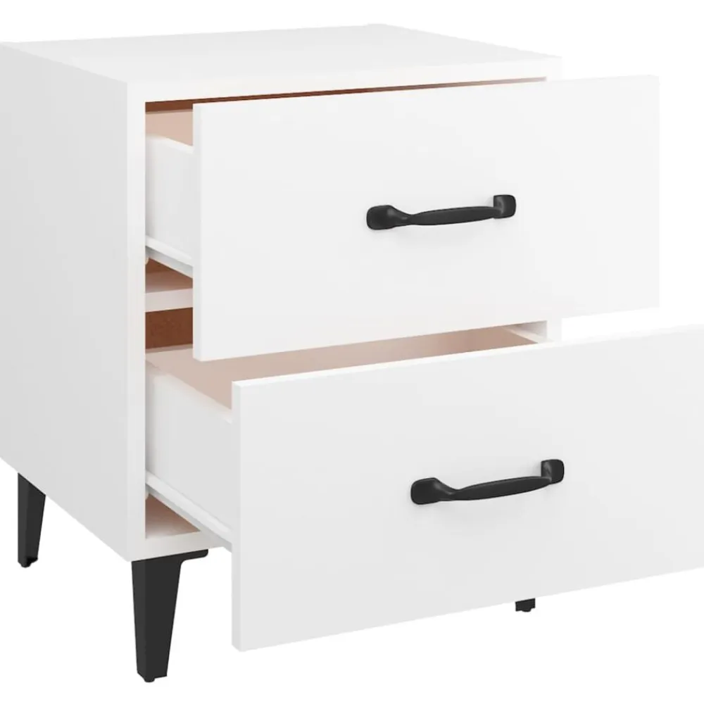 vidaXL Mesita de noche blanca 40x35x47,5 cm Blanco Clearance