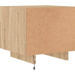 vidaXL Mesita de noche con luces LED 40x39x37 cm Roble Sonoma