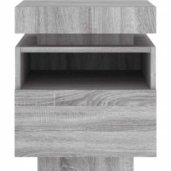 vidaXL Mesas-Mesita de noche con luces LED 40x39x48,5 cm