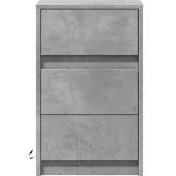 vidaXL Mesita de noche con luces LED madera ingeniería gris hormigón Gris hormigón Hot