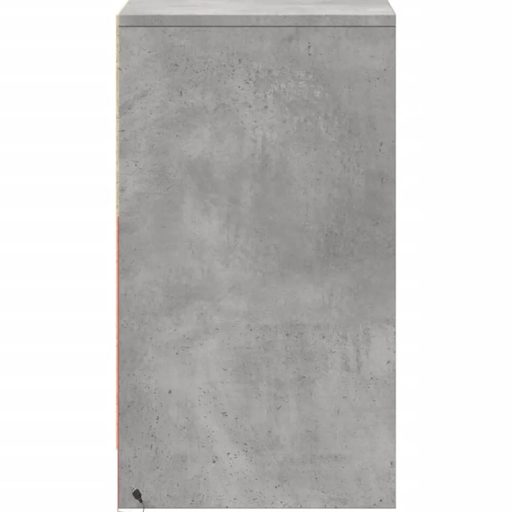 vidaXL Mesita de noche con luces LED madera ingeniería gris hormigón Gris hormigón Hot