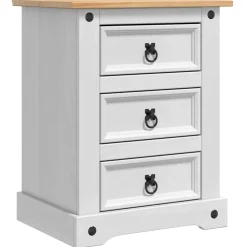 vidaXL Mesita de Noche Corona 53 x 39 x 66 cm Madera de pino macizo Clearance
