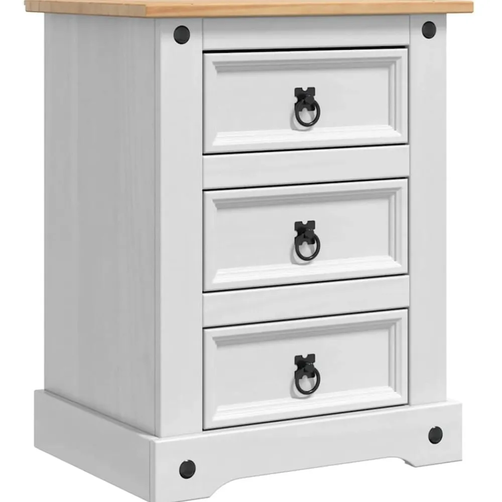 vidaXL Mesita de Noche Corona 53 x 39 x 66 cm Madera de pino macizo Clearance