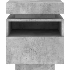 vidaXL Mesita de noche con luces LED gris hormigón 40x39x48,5 cm Gris hormigón Hot