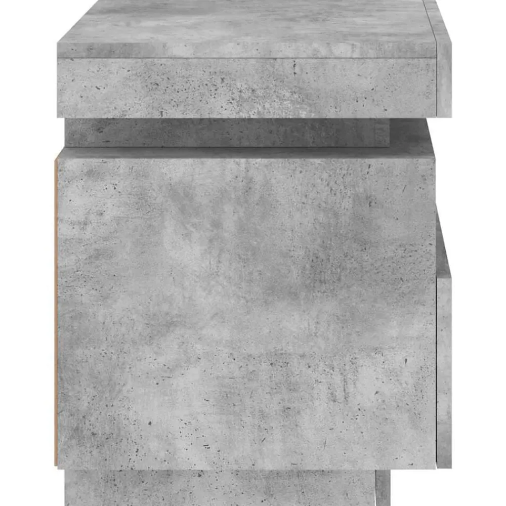 vidaXL Mesita de noche con luces LED gris hormigón 40x39x48,5 cm Gris hormigón Hot