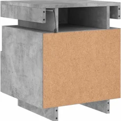 vidaXL Mesita de noche con luces LED gris hormigón 40x39x48,5 cm Gris hormigón Hot