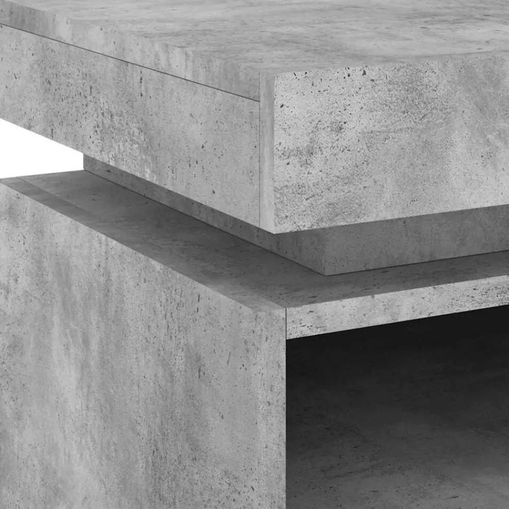 vidaXL Mesita de noche con luces LED gris hormigón 40x39x48,5 cm Gris hormigón Hot