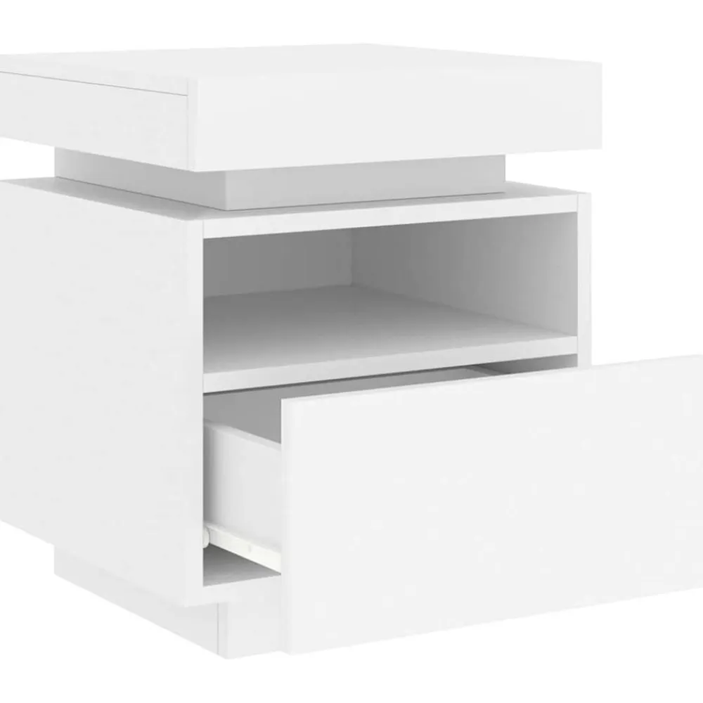 vidaXL Mesas-Mesita de noche con luces LED 40x39x48,5 cm