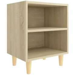 vidaXL Mesas-Mesita de noche con patas madera maciza 40x30x50cm