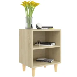 vidaXL Mesas-Mesita de noche con patas madera maciza 40x30x50cm