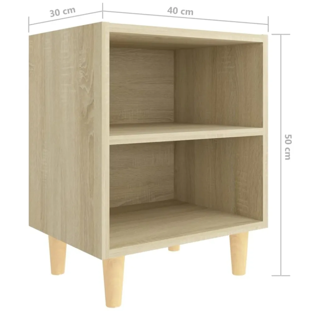 vidaXL Mesas-Mesita de noche con patas madera maciza 40x30x50cm