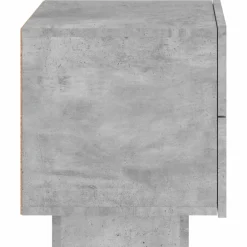 vidaXL Mesas-Mesita de noche con luces LED gris hormigón 70x36x40,5 cm
