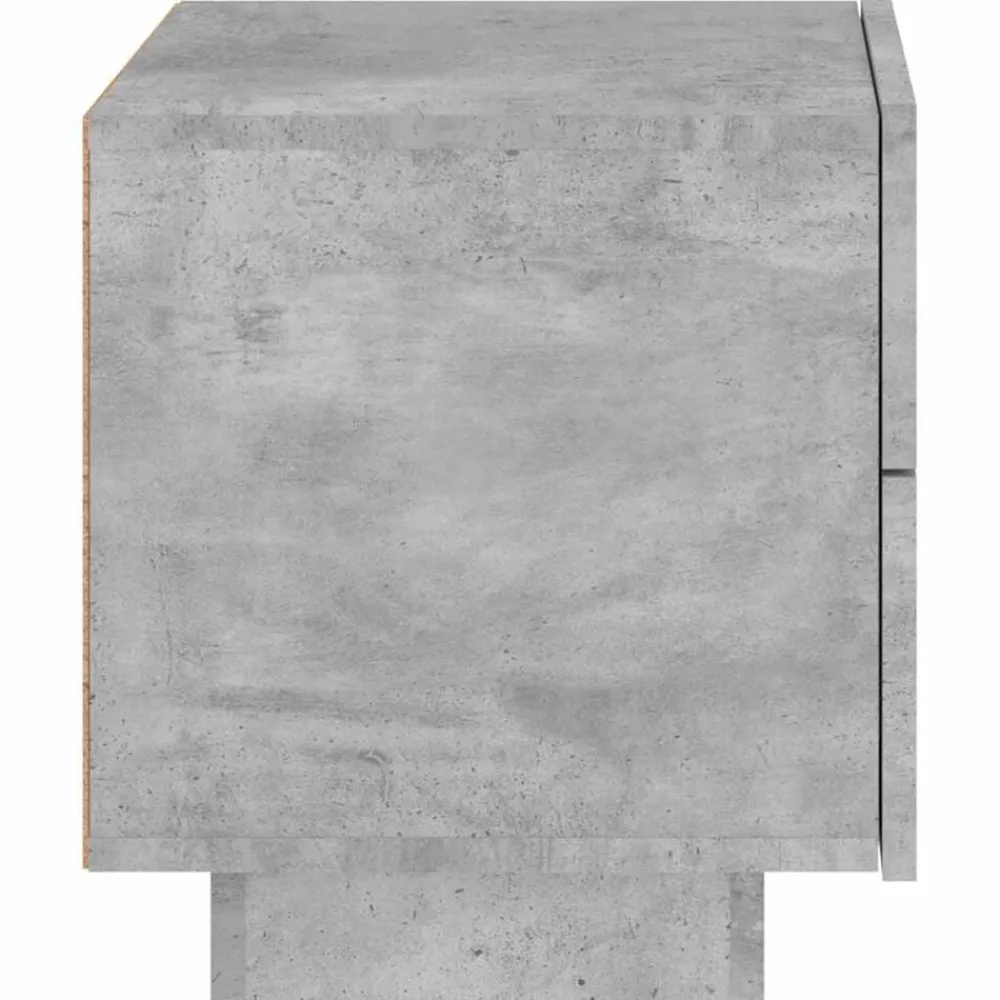 vidaXL Mesas-Mesita de noche con luces LED gris hormigón 70x36x40,5 cm