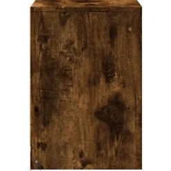 vidaXL Mesita de noche con luces LED madera ingeniería Roble ahumado Outlet