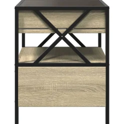 vidaXL Mesita de noche con Infinity LED 40x40x51 cm Roble Sonoma Outlet