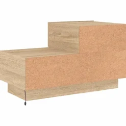 vidaXL Mesas-Mesita de noche con luces LED 70x36x40,5 cm