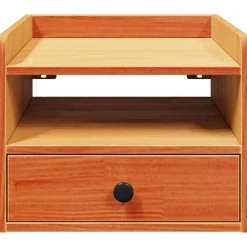 vidaXL Mesita de Noche con cajón Marrón cera 38 x 36 x 29,5 cm Marrón cera Sale