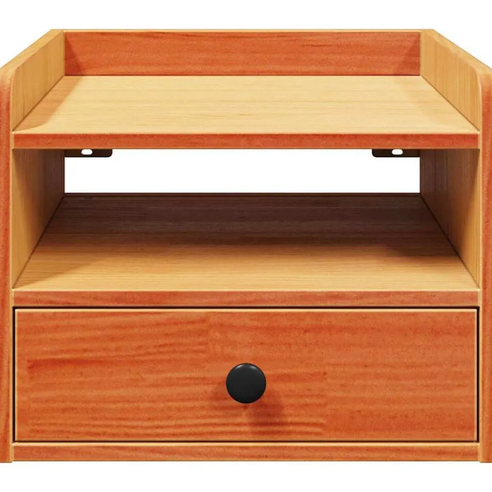 vidaXL Mesita de Noche con cajón Marrón cera 38 x 36 x 29,5 cm Marrón cera Sale