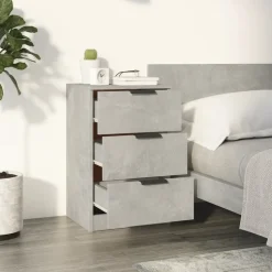 vidaXL Mesita de noche color gris hormigón 40x36x65 cm Gris hormig&oacute;n Discount