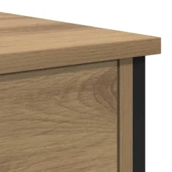 vidaXL Mesas-Mesita de Noche con cajón Roble artesanal 34 x 35,5 x 45 cm