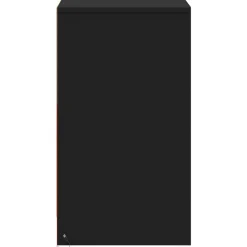 vidaXL Mesita de noche con luces LED madera de ingeniería negra Negro Hot
