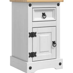 vidaXL Mesita de Noche Corona 35 x 32,5 x 58 cm Madera de pino macizo Online