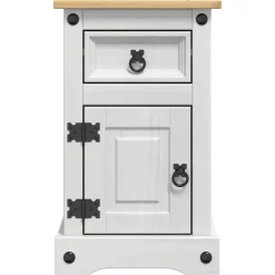 vidaXL Mesita de Noche Corona 35 x 32,5 x 58 cm Madera de pino macizo Online