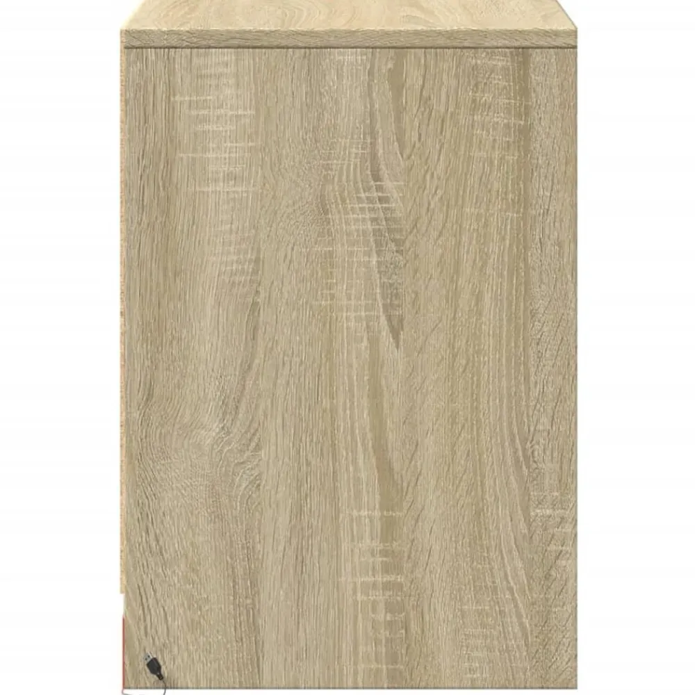 vidaXL Mesas-Mesita de noche con luces LED madera de ingeniería
