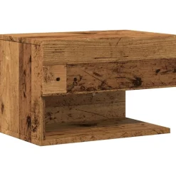vidaXL Mesas-Mesita de noche de pared madera envejecida