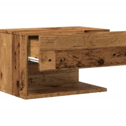 vidaXL Mesas-Mesita de noche de pared madera envejecida
