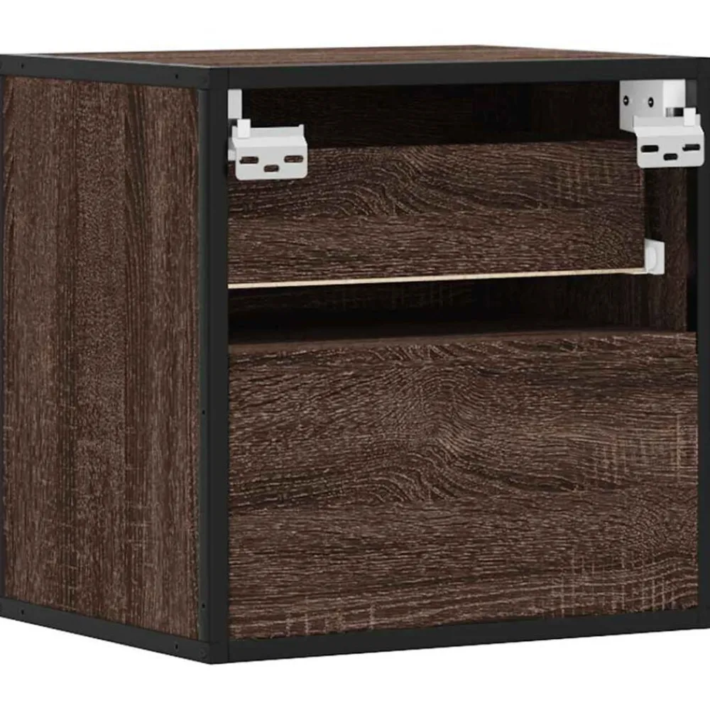 vidaXL Mesas-Mesita de noche de pared color roble marrón 40x31x39,5 cm