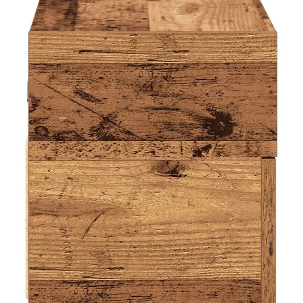 vidaXL Mesita de noche de pared madera vieja 45x26x28,5 cm Madera antigua Best